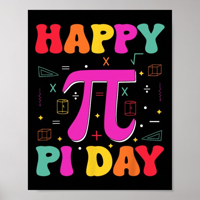 Poster Feliz Pi Day Crianças Professores De Matemática Pr (Frente)