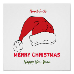 Pôster Feliz Poster de Natal e Ano Novo minimalista