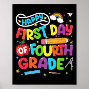 Poster Feliz Primeiro Dia Da 4ª Série De Volta às Aulas P