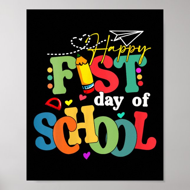 Poster Feliz Primeiro Dia Da Escola De Volta À Escola (Frente)