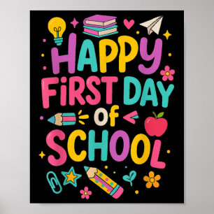 Poster Feliz Primeiro Dia De Aula Professor Aluno De Volt