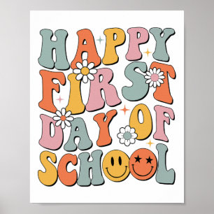 Poster Feliz Primeiro Dia De Aula Professores Crianças Vo