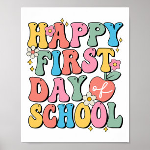 Poster Feliz Primeiro Dia De Aula Professores Crianças Vo