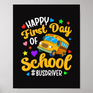 Poster Feliz Primeiro Dia de Motorista de Ônibus Escolar 