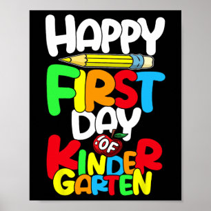 Poster Feliz Primeiro Dia De Professora Do Jardim De Infâ