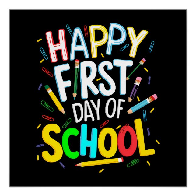 Pôster Feliz Primeiro Dia de Volta às Aulas (Frente)