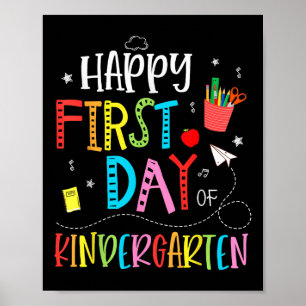 Poster Feliz Primeiro Dia Do Jardim De Infância De Volta