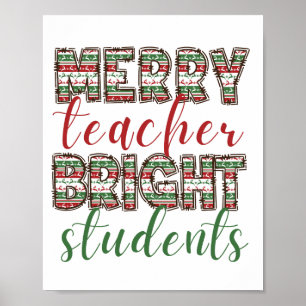 Poster Feliz professor Bright estudante de Natal