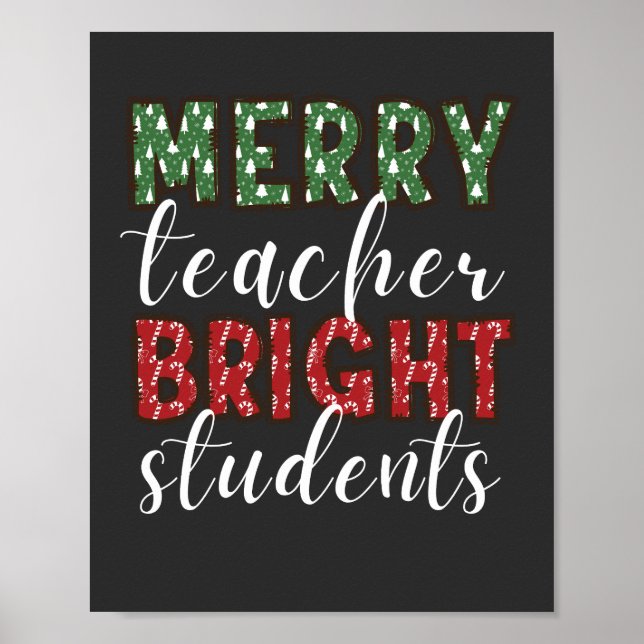Poster Feliz Professora Brilhante, Natal (Frente)