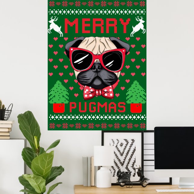Poster Feliz Pugmas! Cartaz (Escritório em casa)