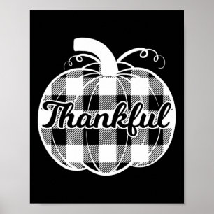 Poster Feliz Pumpkin Bonito Dia de Ação de Graças outono