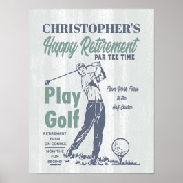 Poster Feliz Retirmento Funny Retro Golf Party