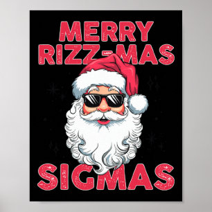 Poster Feliz Rizz Mas Sigmas Engraçado Papai Noel Natal