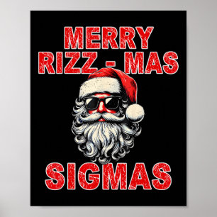 Poster Feliz Rizz Mas Sigmas - Papais noeis Legal Face Ge