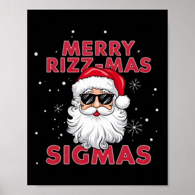 Poster Feliz Rizz Mas Sigmas Papais noeis Natal (Frente)