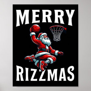 Poster Feliz Rizzmas Engraçado Natal Papai Noel Bysketll