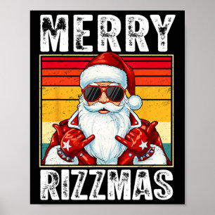 Poster Feliz Rizzmas Escola Engraçado Natal Papai Noel K