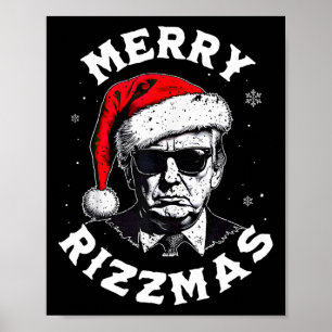 Poster Feliz Rizzmas Natal Engraçado Trump Papai Noel Xm