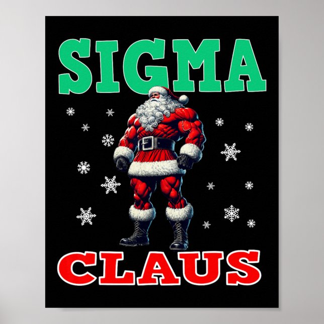 Poster Feliz Rizzmas Sigmas Claus Crianças Engraçado Cris (Frente)