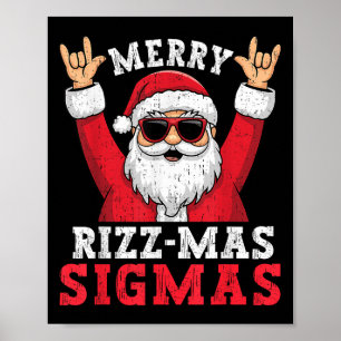 Poster Feliz Rizzmas Sigmas Engraçado Camisa De Natal Par
