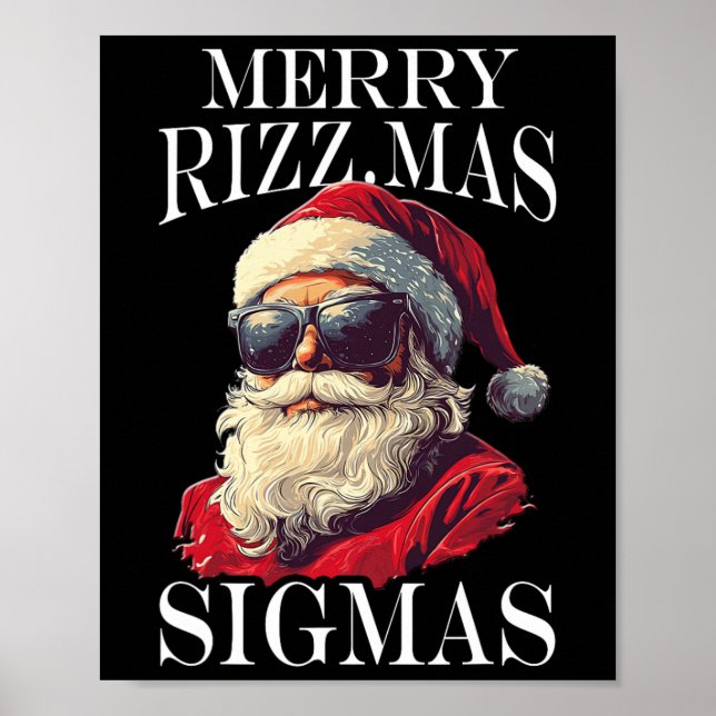 Poster Feliz Rizzmas Sigmas - Natal Natal Papai Noel (Frente)