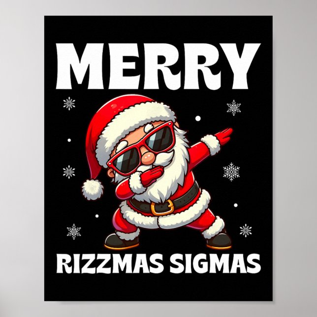 Poster Feliz Rizzmas Sigmas Skibidi Rizzmas Natal Riz (Frente)