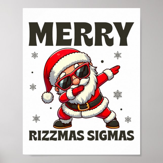Poster Feliz Rizzmas Sigmas Skibidi Rizzmas Natal Riz (Frente)