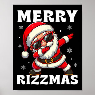 Poster Feliz Rizzmas Skibidi Rizzmas Engraçado Natal Rizz
