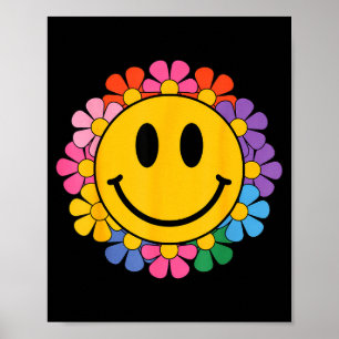 Poster Feliz Rosto Sorriso Margarida Retro Estética Prépp
