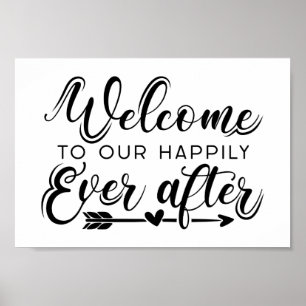 Poster Feliz Sempre Depois   Boho Wedding Sign