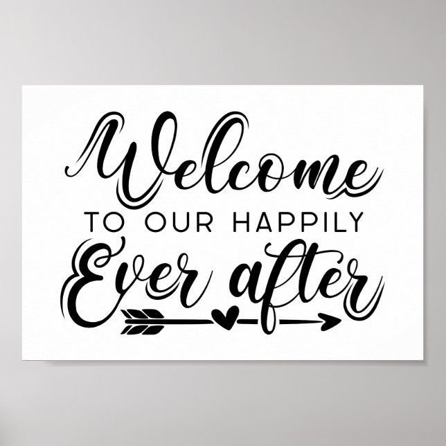 Poster Feliz Sempre Depois | Boho Wedding Sign (Frente)