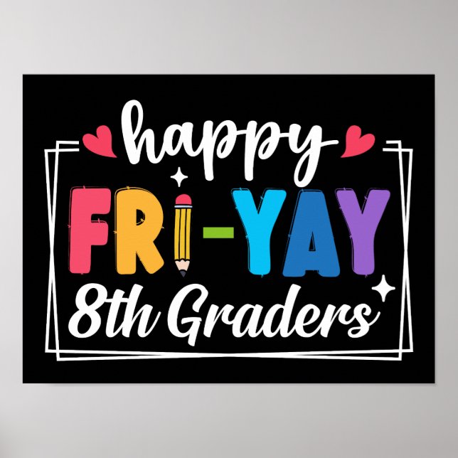 Poster Feliz sexta-feira, 8º ano, professores estudantes (Frente)