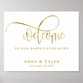 Poster Feliz Sinal De Boas-Vindas Depois Do Casamento