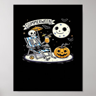 Poster Feliz Summerwin Skeleton Beba no Verão M