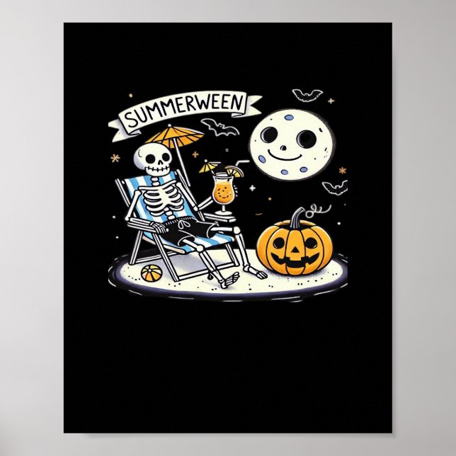 Poster Feliz Summerwin Skeleton Beba no Verão M (Frente)