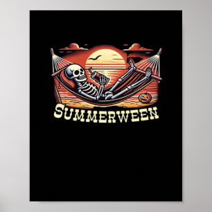 Poster Feliz Summerwin Skeleton Bebe Verão Halloween C