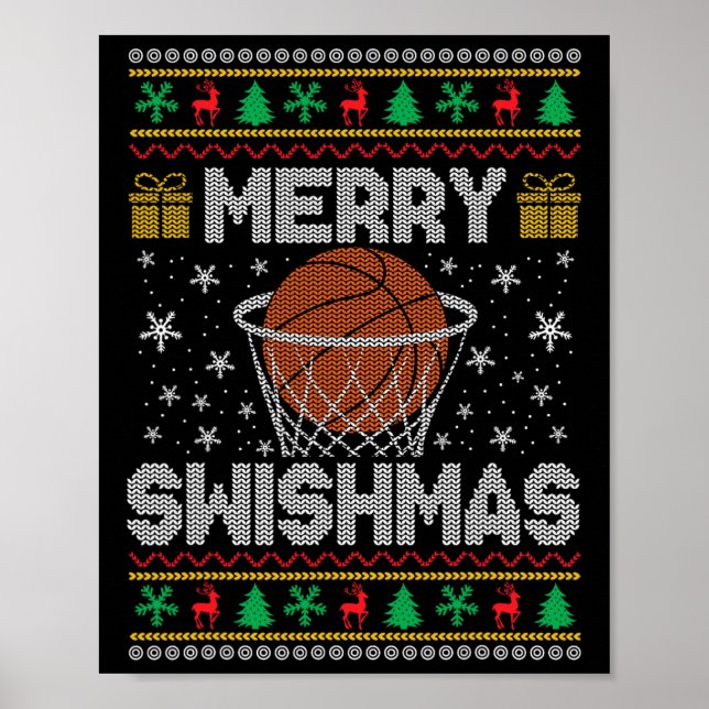 Poster Feliz Swishmas Bysketll Ugly Christmas Sweater (Frente)