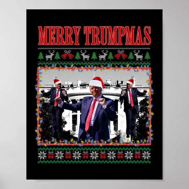 Poster Feliz Trumpmas Donald Trump Papais noeis Família X (Frente)