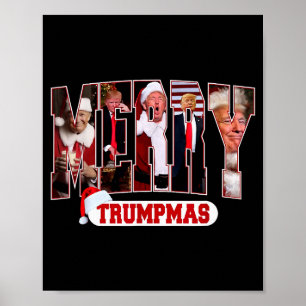 Poster Feliz Trumpmas Papai Noel Trump Pijama de Natal En