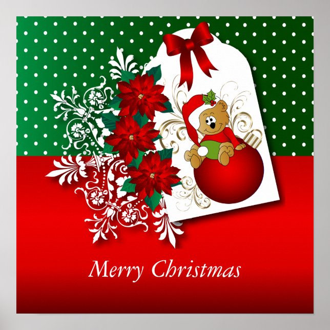 Pôster Feliz Urso de Natal (Frente)