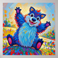 Feliz urso engraçado, Abstrato bonitinho, arte ani