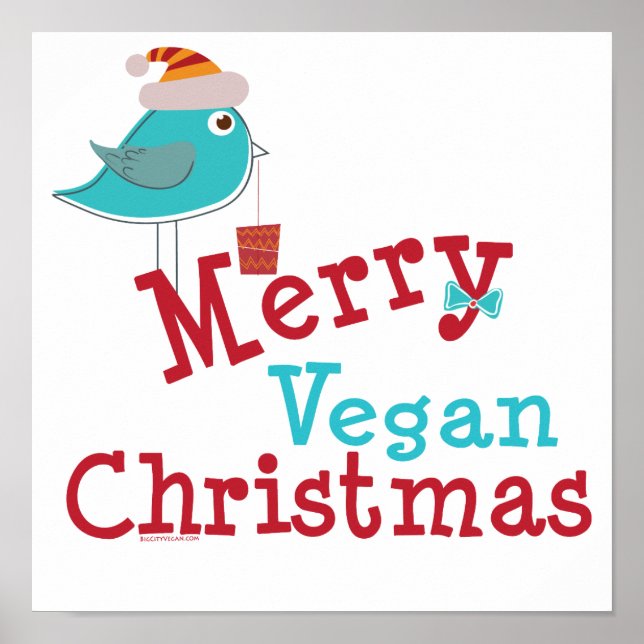 Pôster Feliz Vegan Natal (Frente)