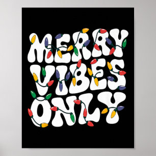 Poster Feliz Viba Apenas as Luzes de Natal Feriado Retro