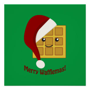 Pôster Feliz Wafflemas Natal Waffle