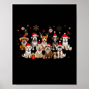 Poster Feliz Woofmas Engraçado Cachorros de Natal