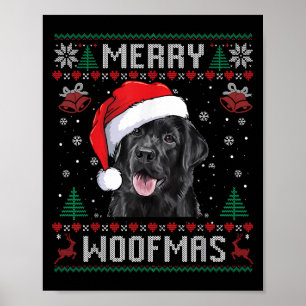 Poster Feliz Woofmas Suéter Feio Black Lab Labrador Chri
