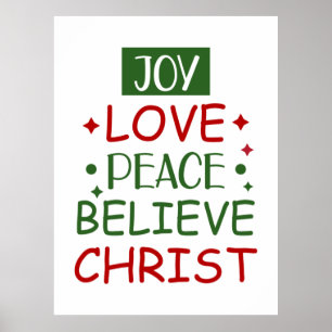 Poster Feliz Xmas Joy Love Peace Acredite