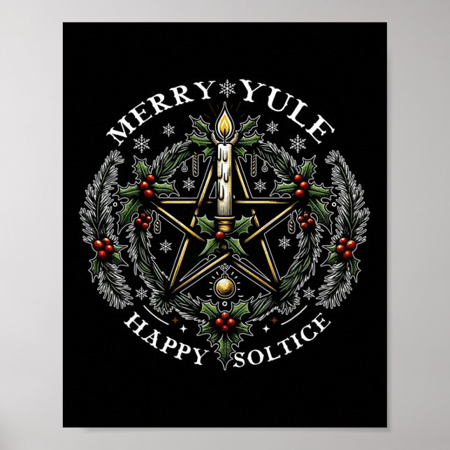 Poster Feliz Yule &amp; Solstício Feliz (Frente)