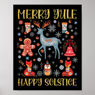 Poster Feliz Yule Happy Solstecore Scandinávia