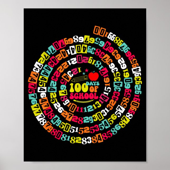 Poster Felizes 100 Dias De Escola Professor De Matemática (Frente)